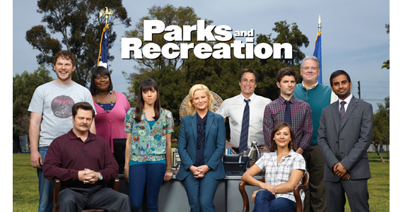 (from left) Chris Pratt, Nick Offerman, Retta, Aubrey Plaza, Amy Poehler, Rob Lowe, Adam Scott, Rashida Jones, Jim OHeir, and Aziz Ansari.