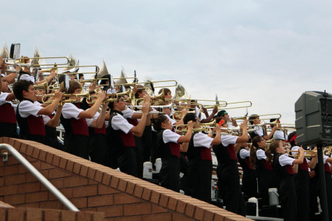 GRHS band plays the school song as the game starts.