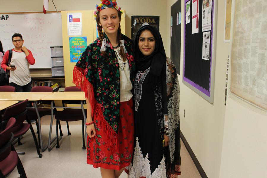 Marth Czernuszenko and Eman Hussain each representing their own cultures of Polish and Indian.