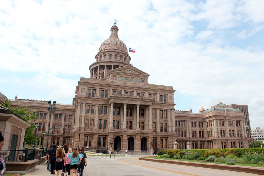 The students walked to the Capitol.