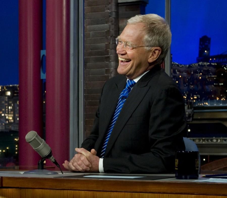 Navy Adm. Mike Mullen, chairman of the Joint Chiefs of Staff shares a laugh with David Letterman during an interview on the Late Show in New York City on June 13, 2011. DoD photo by Mass Communication Specialist 1st Class Chad J. McNeeley/Released)