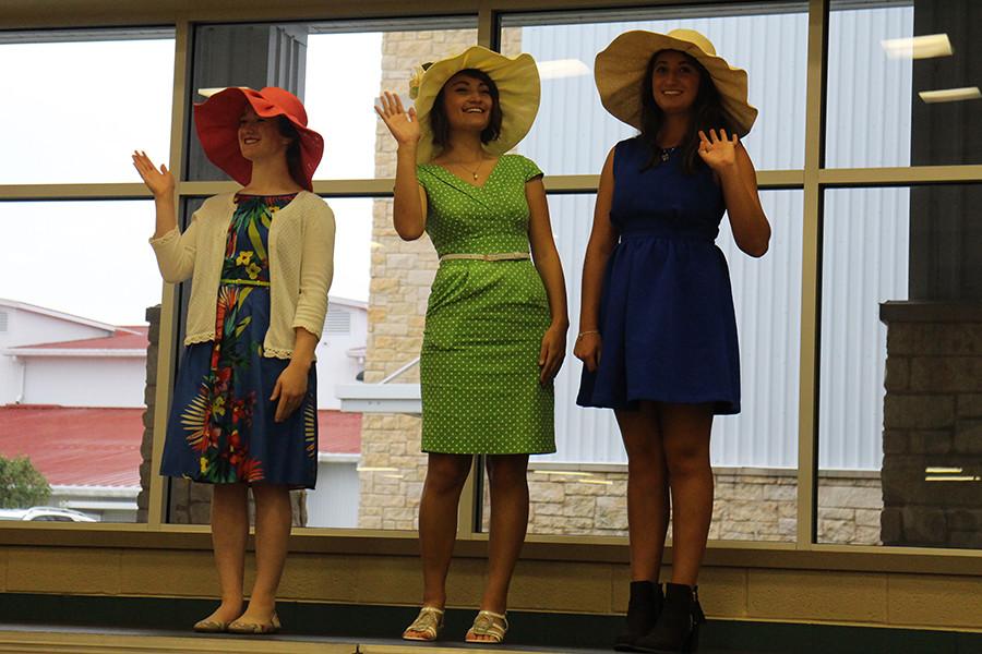 (From Left to Right): Lydia Martin, Tia Weiss, Jules Bourgeois as the Kentucky Derby.
