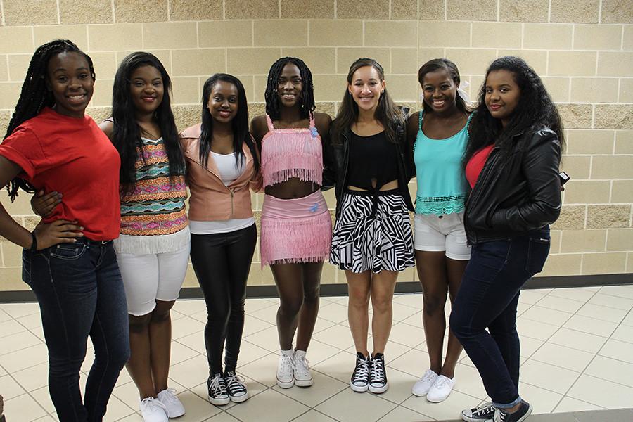 (From Left to Right): Rachel Bandelle, Lia Jenkins, Deundra  Mark, Deja Johnson, Bevin Harris, Morgan McKnight, Brook