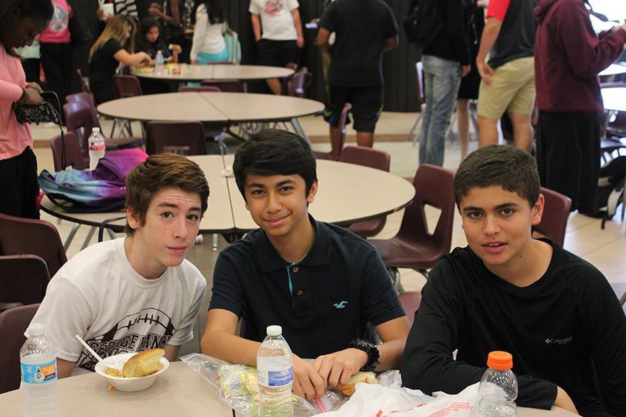 freshman boys at lunch