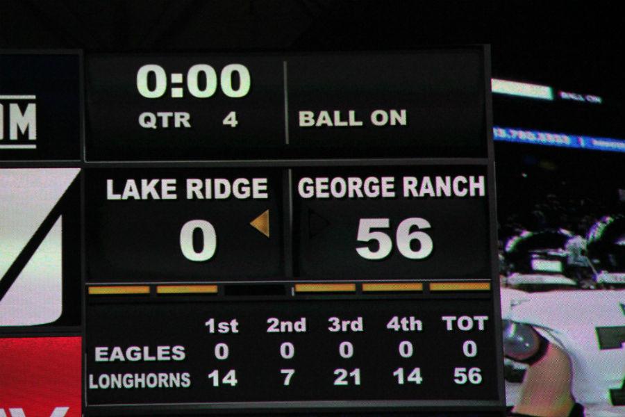 George Ranch Longhorns Varsity football team defeated  Lake Ridge Eagles
