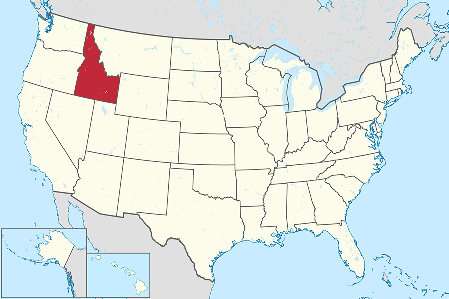 Idaho+on+the+U.S.+map