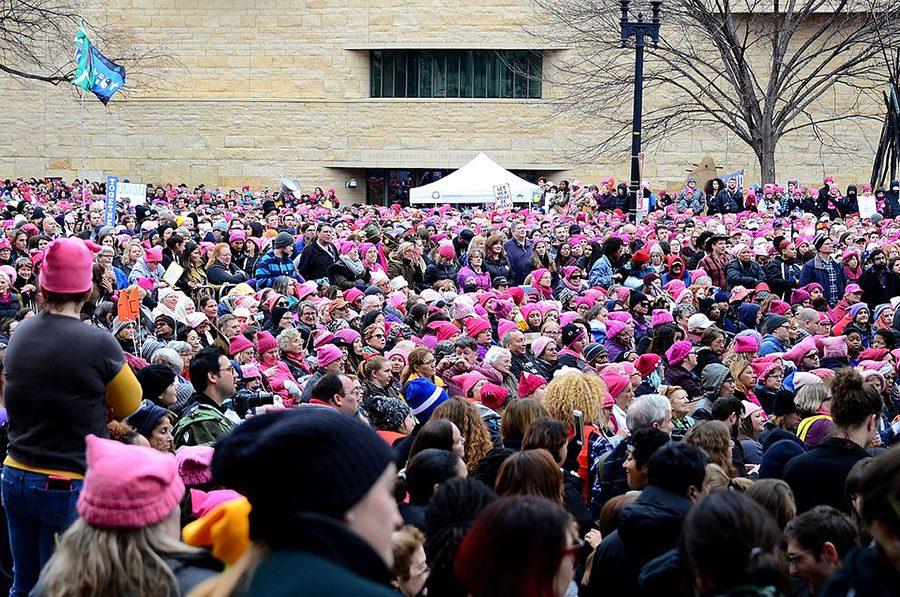 Protestors march in the Woman’s March on Washington D.C. Jan. 21, 2017