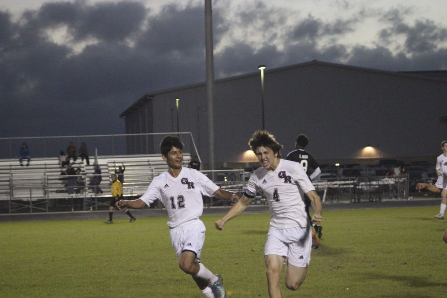 The boys are happy that they scored