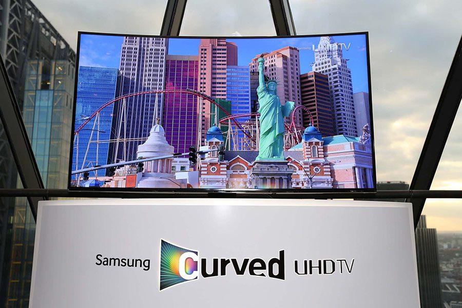Samsungs latest in 4K television technology displayed at a conference hosted by Best Buy. 