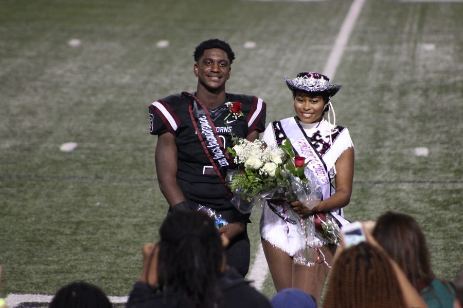 Homecoming King and Queen winners presented at halftime. 