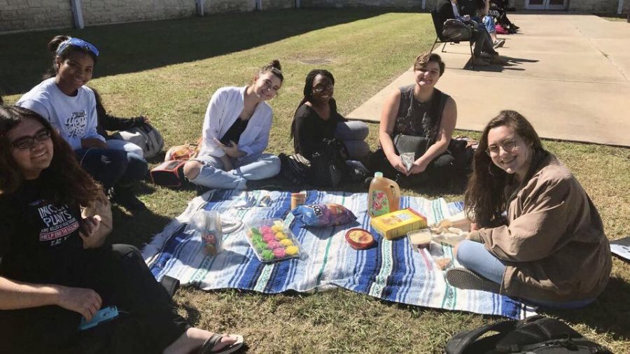 Creative Writing Club having a small picnic and getting to know each other a little better.