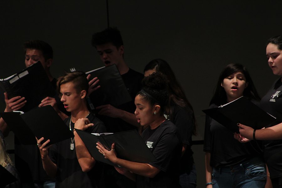 Senior Brianna Franklin sings her heart out on one of the Regional Choir pieces.