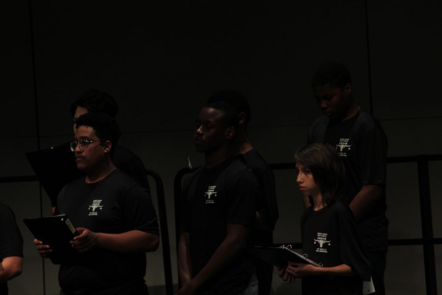 Senior, Kosi Ejeckam, stood tall in the Mens Choir.