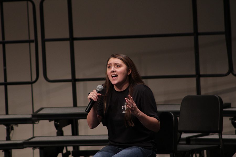 Senior, Kristen Almstead, song her solo with so much emotion, that made the crowd relate.