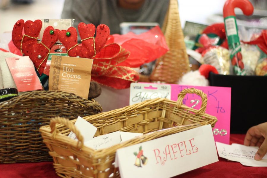 HOSA members press their luck to win gift cards and baskets.