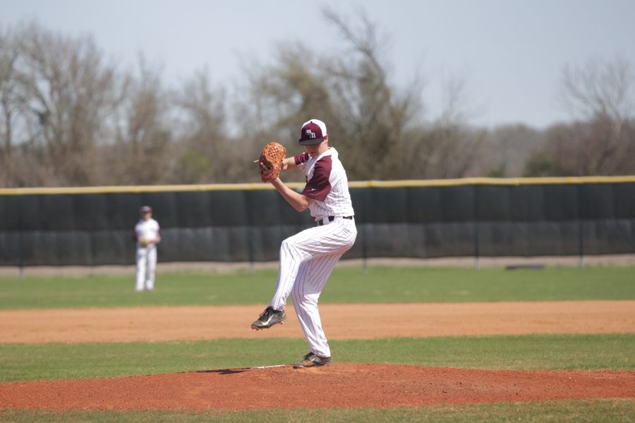 Pitcher Jacob Surratt winds up