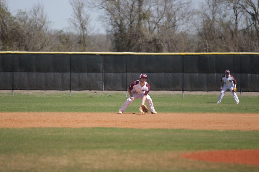 Second Baseman Ryan Finnegan prepares for a potential groundball