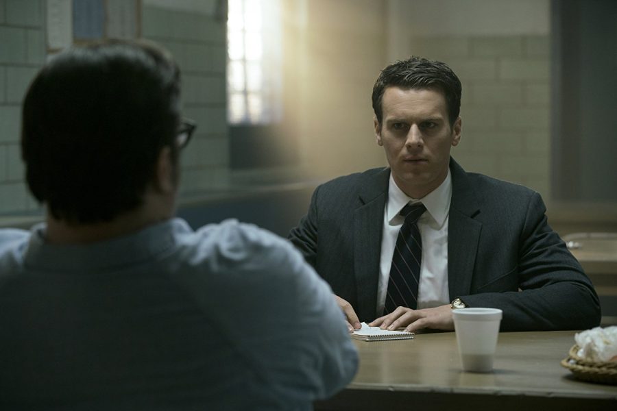 A still of Holden Ford (Jonathan Groff) and Ed Kempner (Cameron Britton) in Netflixs original show, Mindhunter.