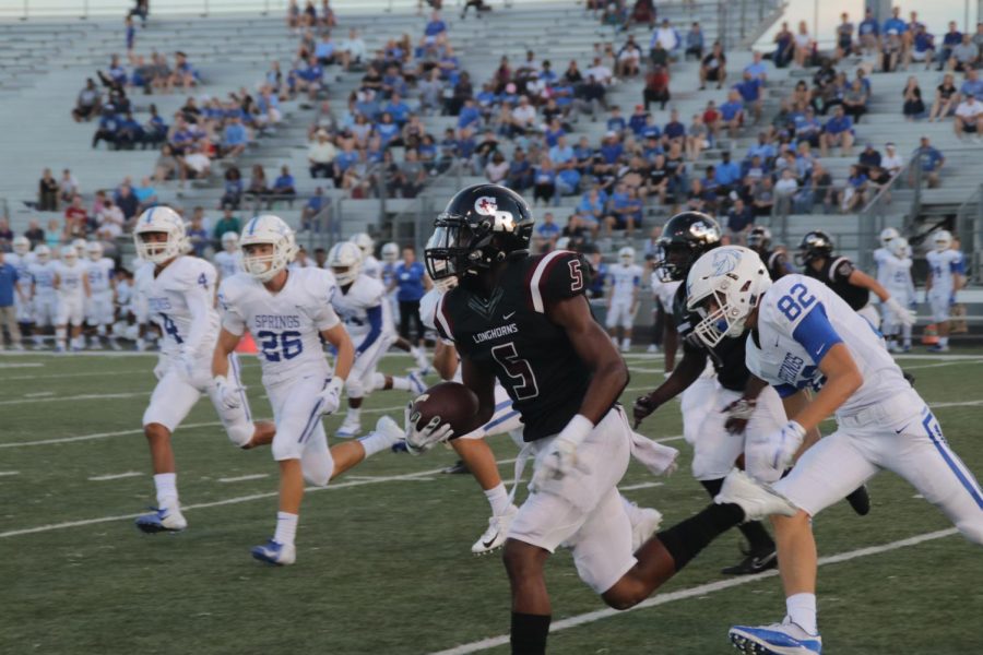 Faybian Marks(11)takes the punt return to about the 45 yard line to set the offense up for a good drive.