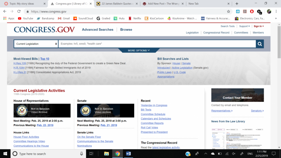 Congress's official website