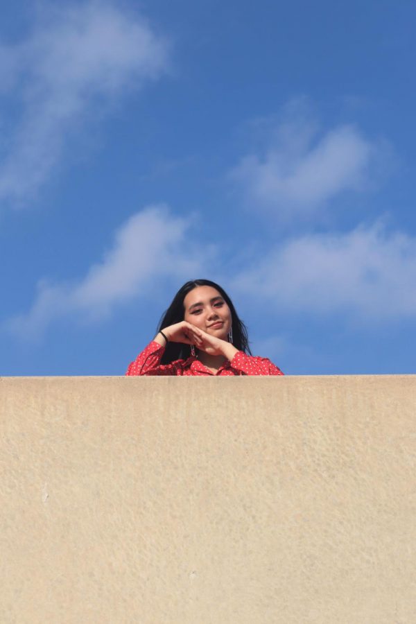 The skys simple backdrop is a perfect background because it lets the subject be in focus.