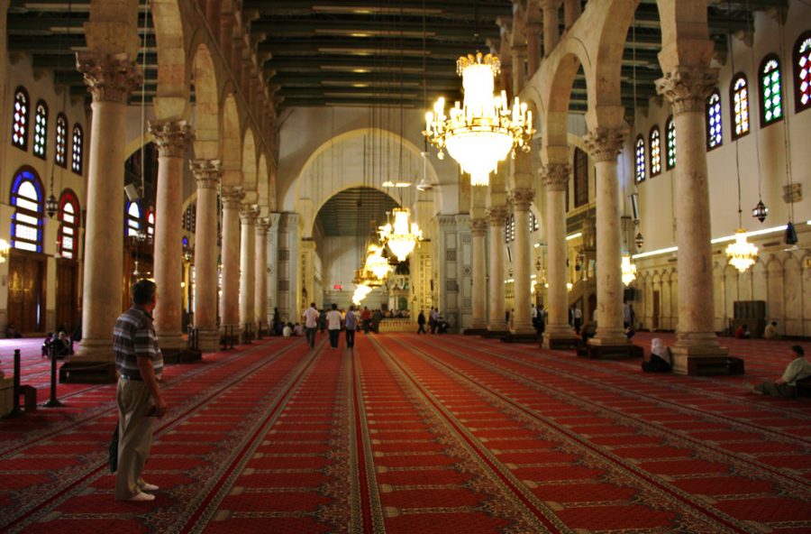 The Main Prayer Hall of Umayyad Mosque is a peaceful place for people to pray and celebrate their faith as all religious buildings are around the globe. 