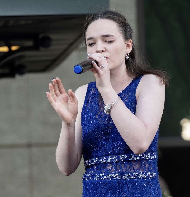 Madie Boyle at The Junior Superstar singing competition in 2017 at the Sugar Land Town Center. 