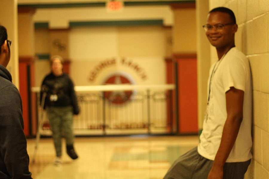 Isaiah Frazier outside his advisory, waiting for a friend