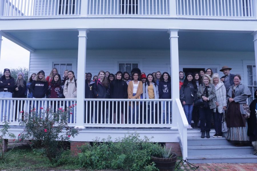 George Ranch interior design students at the Polly Ryan house at the George Ranch Historical Park.