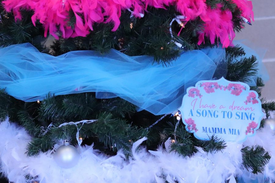 Theater Christmas tree for their play Mamma Mia