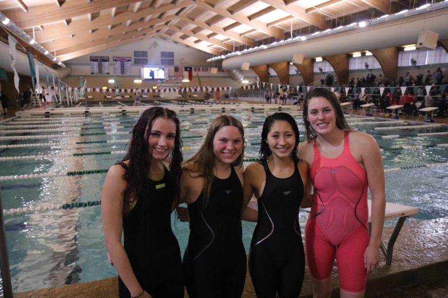 (Starting from left to right) Keely Rollinson (11), Alison Schoditsch (11), Mari Liang (12), and Jenna Murray (12).