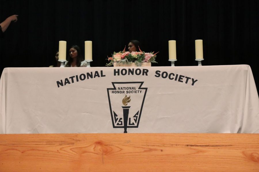 The National Honor Society 10th Induction Ceremony getting set up before the big night!