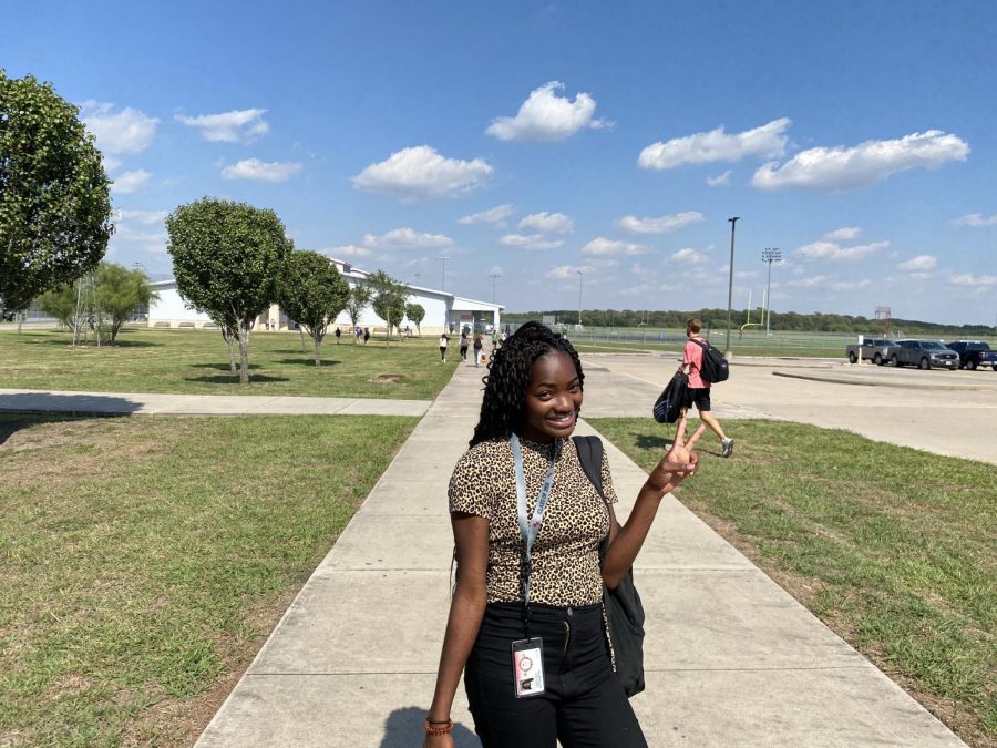 Ruth Oguntope (12) on her way to her track practice, getting back into the groove after her first day back face-to-face.