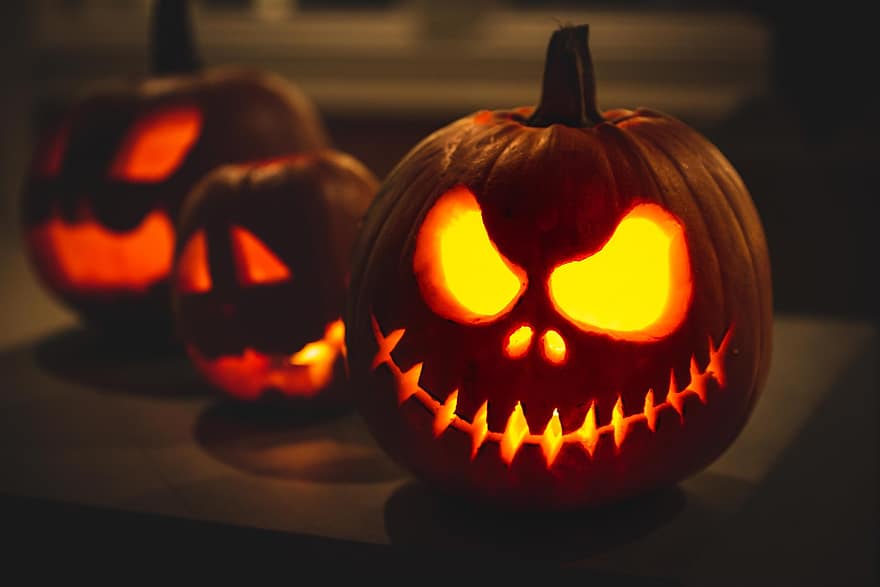 The traditions of carving Jack-o-Lanterns comes from beliefs that their faces would scare unwanted souls away. 