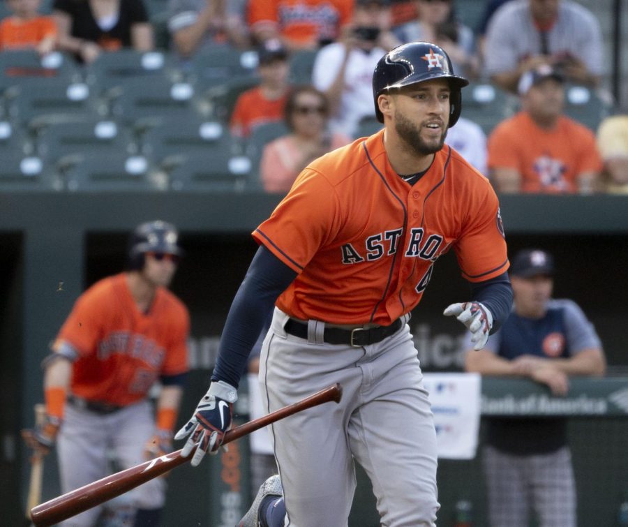George Springer, a former Houston Astros baseball outfielder is moving to the Toronto Blue Jays, but Michael Brantley will stay behind.