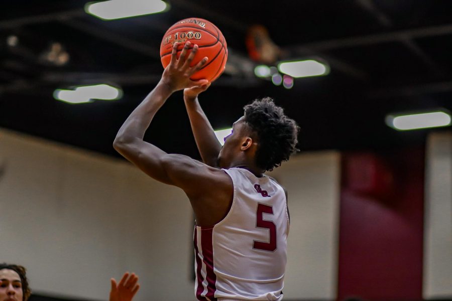 No. 5 Jordan Lewis (12) consistently shooting 2-pointers for George Ranch through the second quarter. Lewis contributed 10 points in total for the final score of the game.