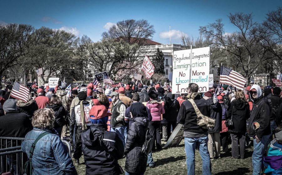 This picture was taken in Washington D.C. just before the Capitol doors were breached. 