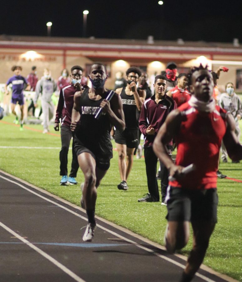 Sheldon Goodman (9) was the anchor to the 4x4. He was able to shorten the lead that was created.