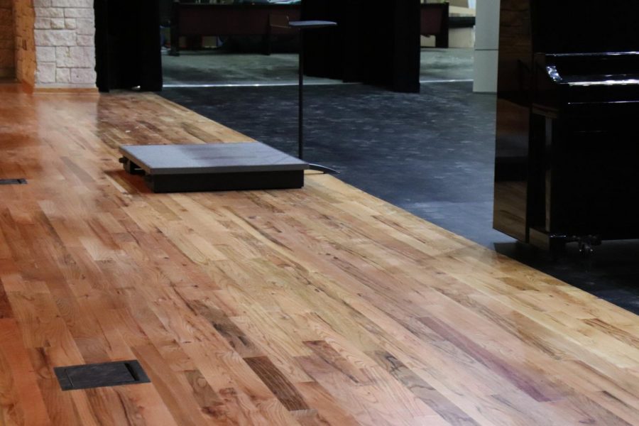 The completed stage immediately after a choir rehearsal.