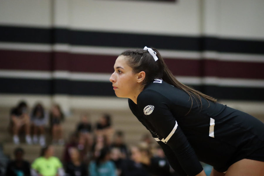 No. 12 Logan Lednicky (12) was in the zone, waiting for the other team to begin their play. 