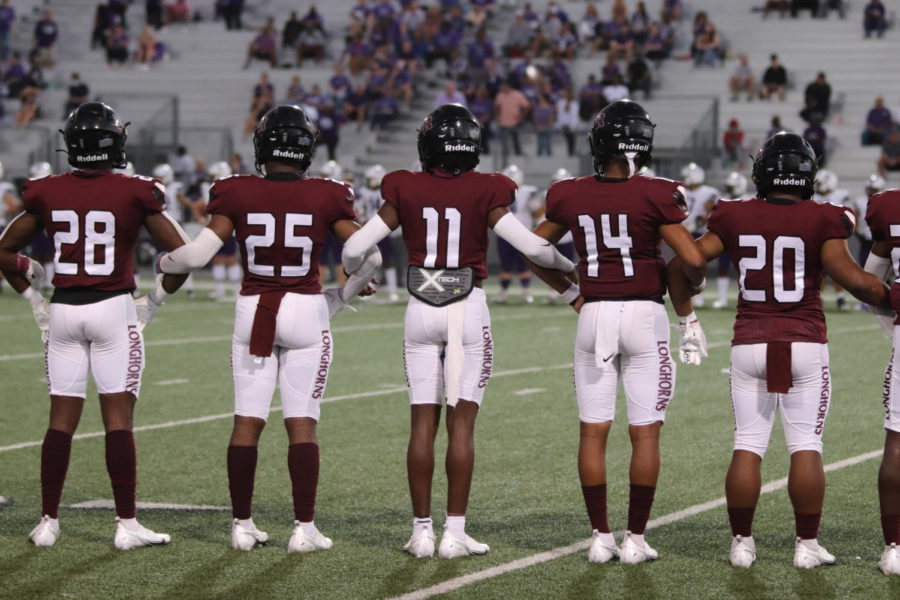 Together we stand. Emmanuel Bakare (12), Tre Aiken (10), Stephen Odusola-Stephen (12),
Deion Drinkard (10), and
Jaden Shelton (10).