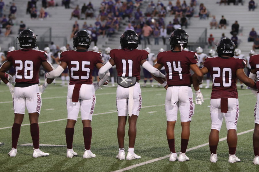 Together we stand. Emmanuel Bakare (12), Tre Aiken (10), Stephen Odusola-Stephen (12), 	
Deion Drinkard (10), and	
Jaden Shelton (10). 
