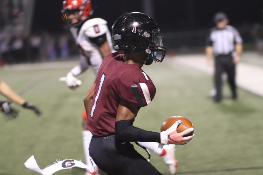 No. 1 Joseph Wilson (12) scoring a touchdown in the 4th quarter putting the Longhorns in the lead.