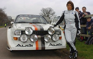 Michele Mouton next to her Audi Quattro.