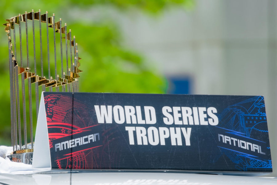 The World Series Trophy, what all MLB teams strive for.
