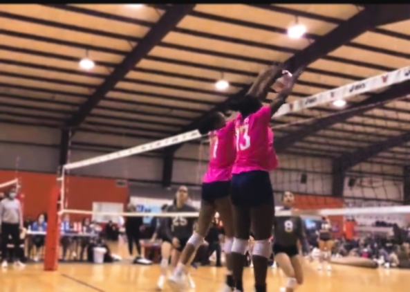 These athletes are participating in a local club volleyball game