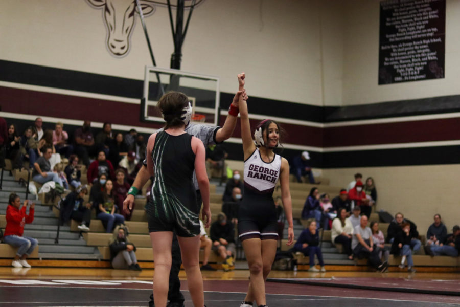 Once in a lifetime. Natalia Martinez (9) getting her first win. Getting her hand raised, a moment she will never forget.