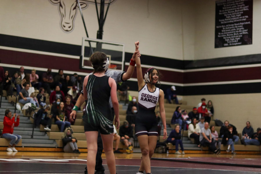 Once in a lifetime. Natalia Martinez (9) getting her first win. Getting her hand raised, a moment she will never forget.