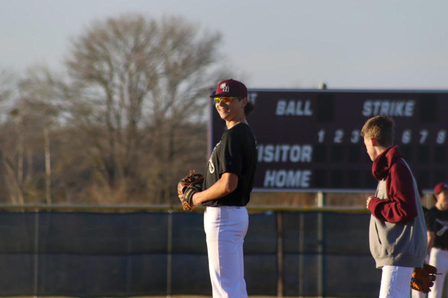 Happy times! Corbin Womack (11) smiling at one of his teammates.