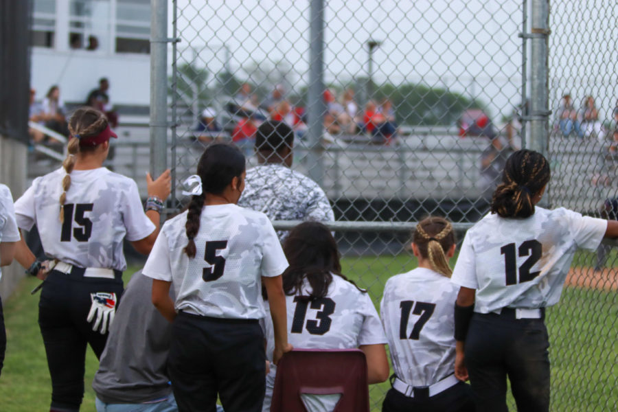 No. 15 Abigail Bergeron (11), No. 5 Jace Ramos (12), No. 13 Sarah Wendler, (9), No. 17 Haley Uehlinger, (12), and No. 12 Kamaryn Radford (9)